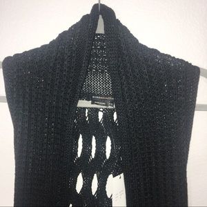 BCBGMaxAzria open Knitted Long Black Vest.
